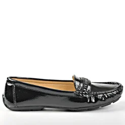 Chaussures Confort|SCALINA Mocassins Femme Avec Strass Vernis Noir