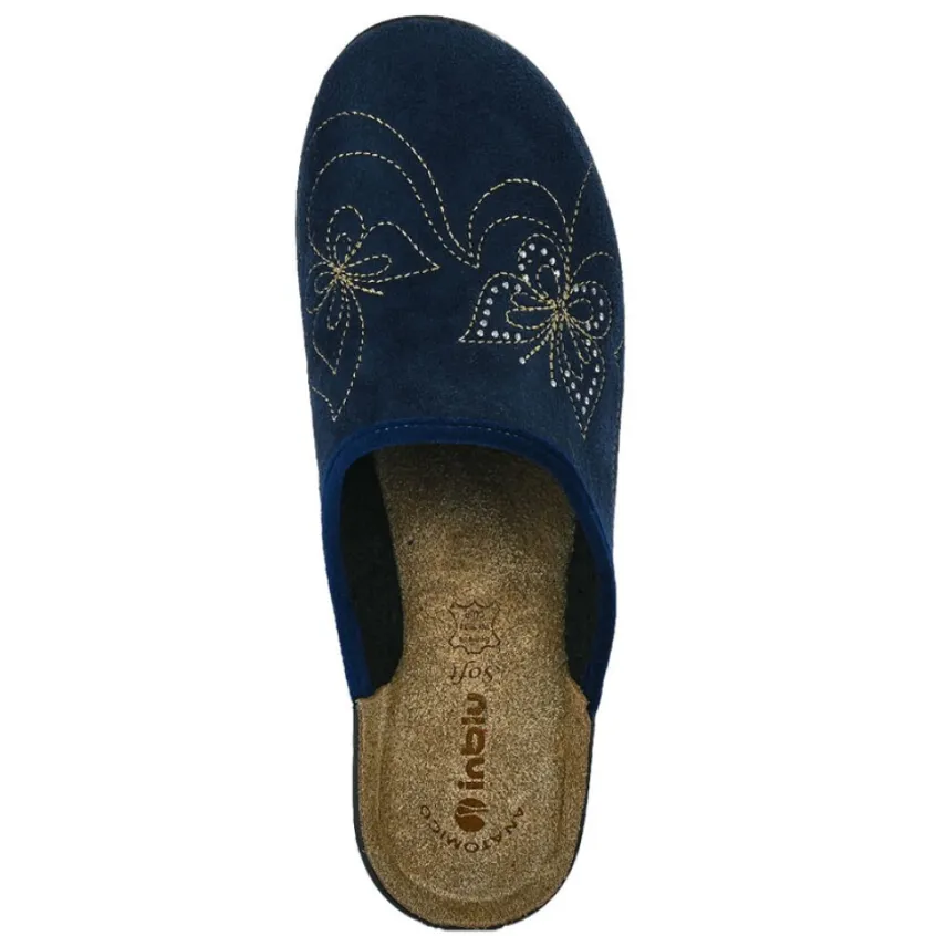 Chaussons|INBLU Mules A Talons Femme Bleu Marine