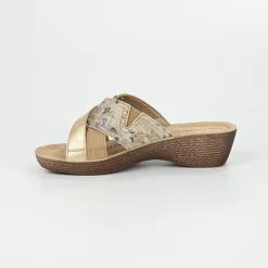 Chaussures Confort|LADY CONFORT Mules A Talons Femme Beige