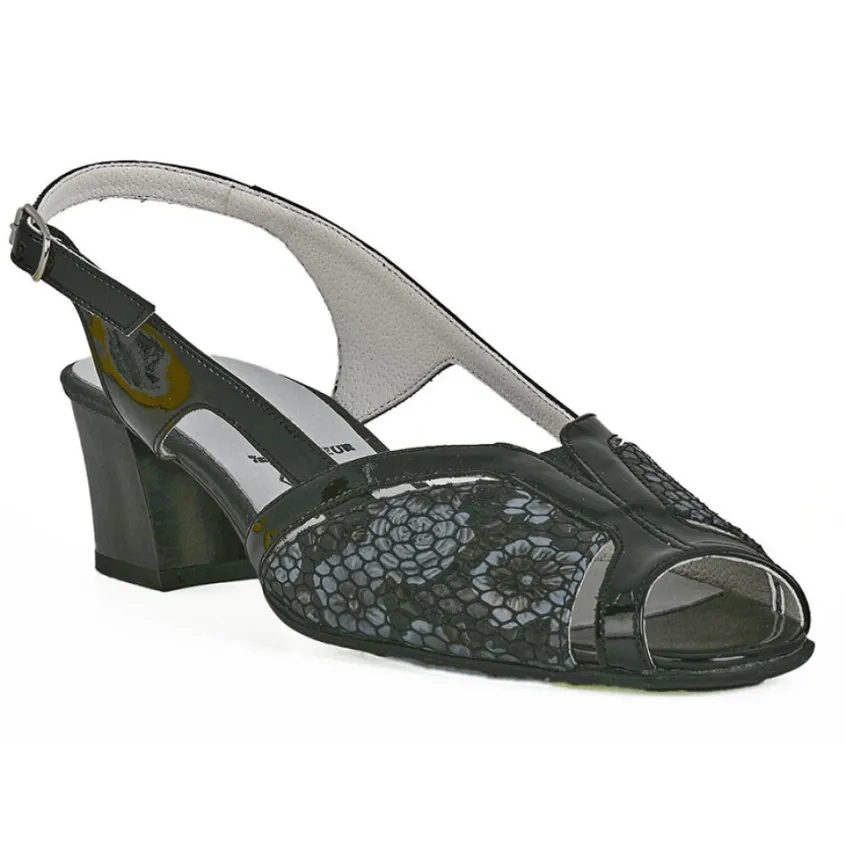 Chaussures Confort|LADY CONFORT Sandales A Talons Noir