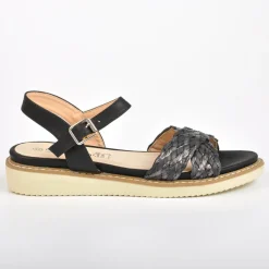 Chaussures Confort|SCALINA Sandales Compensees Noir