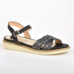 Chaussures Confort|SCALINA Sandales Compensees Noir