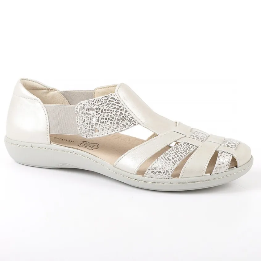 Chaussures Confort|LADY CONFORT Sandales Confort Femme Semelles Souples Argente