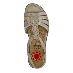 Chaussures Confort|RELIFE Sandales Plates Avec Strass Beige